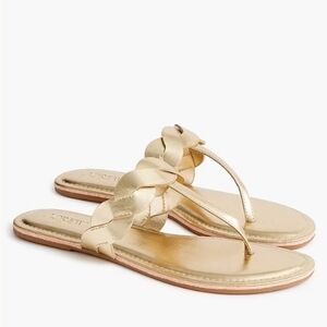 J. Crew Metallic Gold Braided Sandals 9 Medium $50